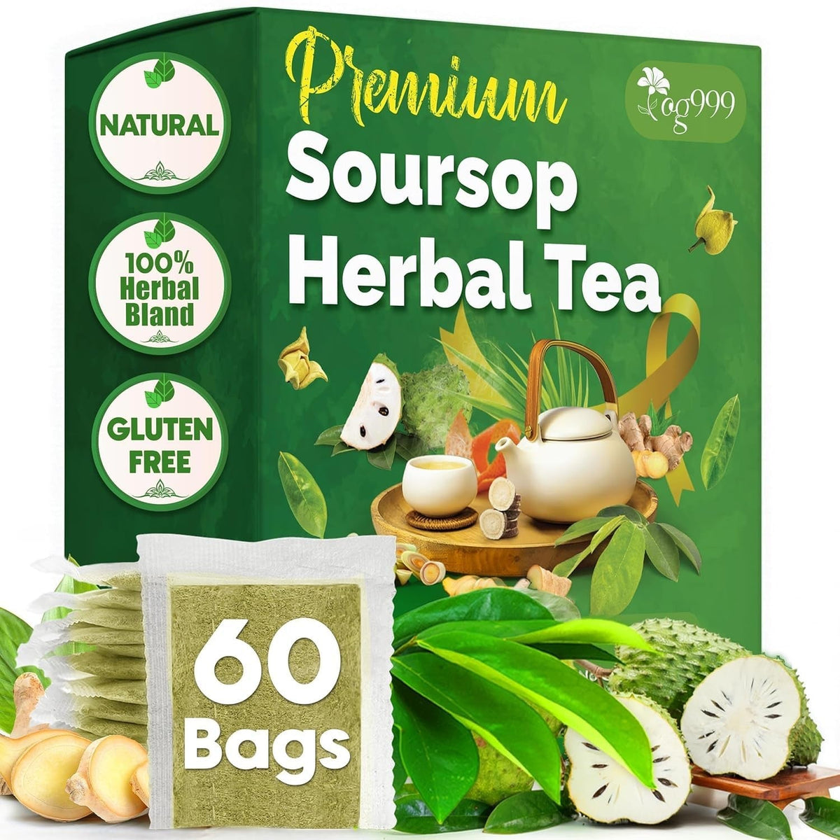 TOG999 Anti-Inflammatory Herbal Tea Blend – Mindful Morning Cup for Gut Health and Stress Relief at Home