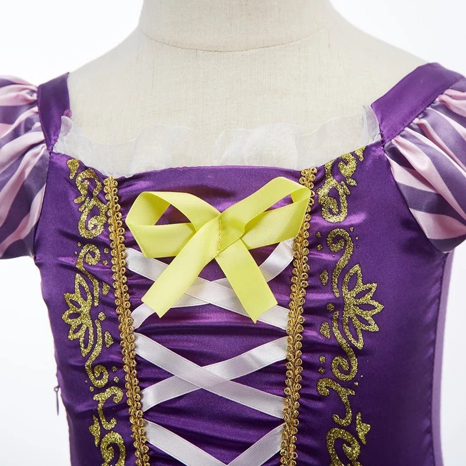 Long Hair Princess Halloween Dress Kids Cosplay Party Outfit