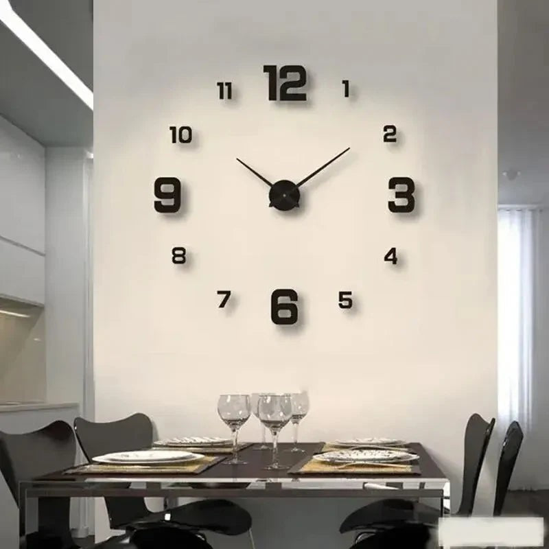 Frameless DIY Wall Clock Silent Acrylic Living Room Decal