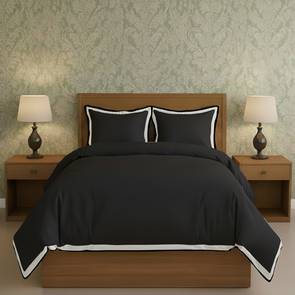 Black & White Border Frame Duvet Cover Set