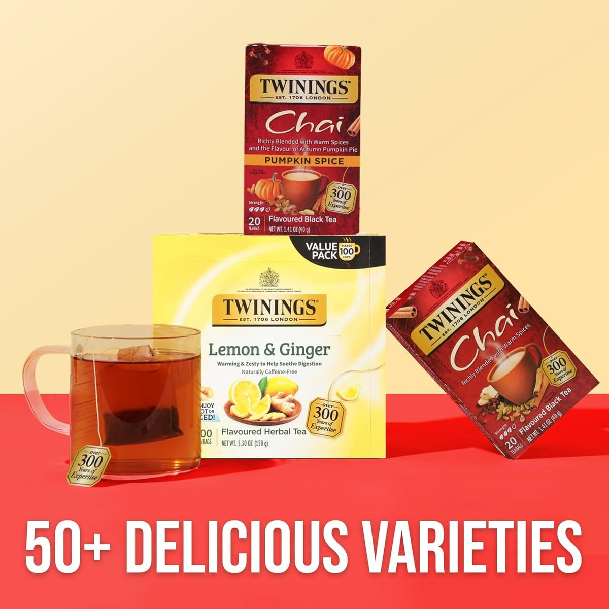 Twinings Pumpkin Spice Chai Black Tea — Living Room Autumn Centerpiece Pairing, Warm Spice Aroma Sets Cozy Mood