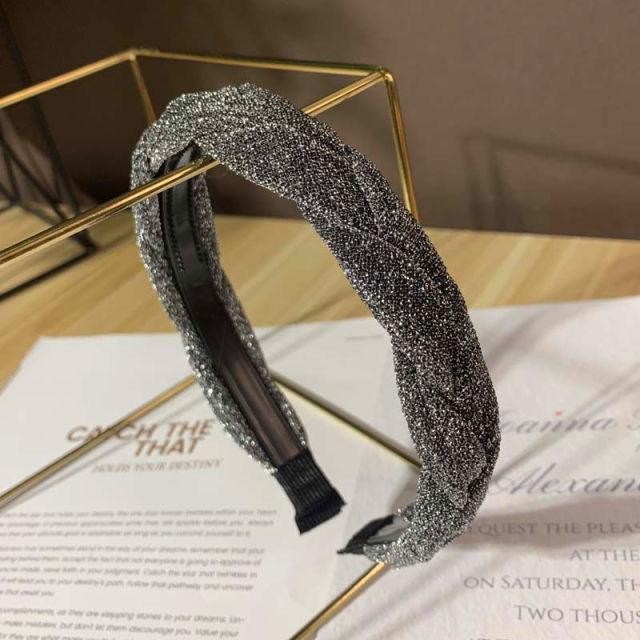 New Women Hairband Cross Knot Braid Twist Headband Adult Autumn Winter Shiny Color Headwear Wide Side Turban Gorgeous Hair Accessories Women's