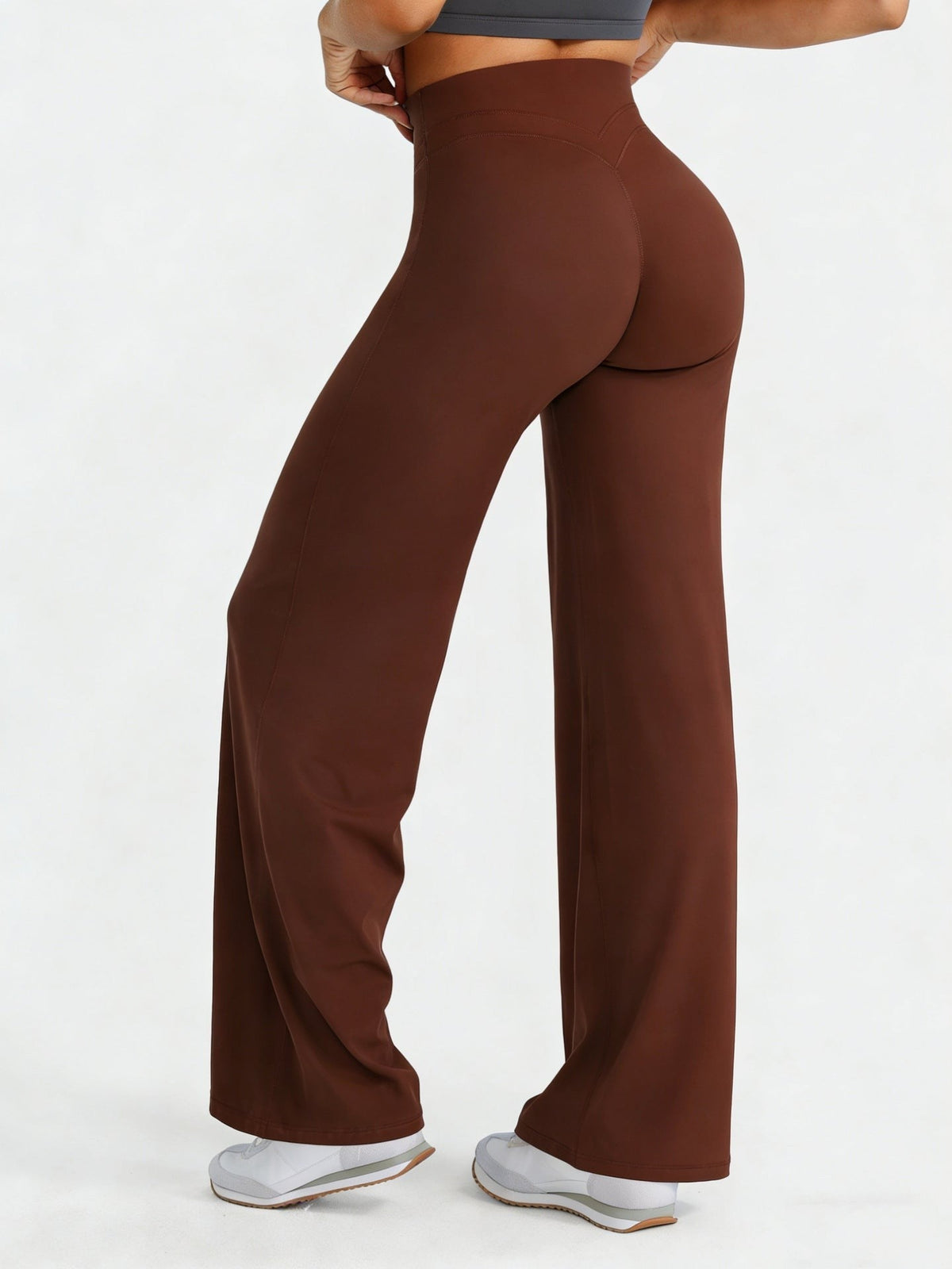 Cross-Border European And American New Popular Yoga Pants High-Waisted Butt-Lifting Naked-Feel Outdoor Fitness Pants Sports Solid Color Long Pants Women's