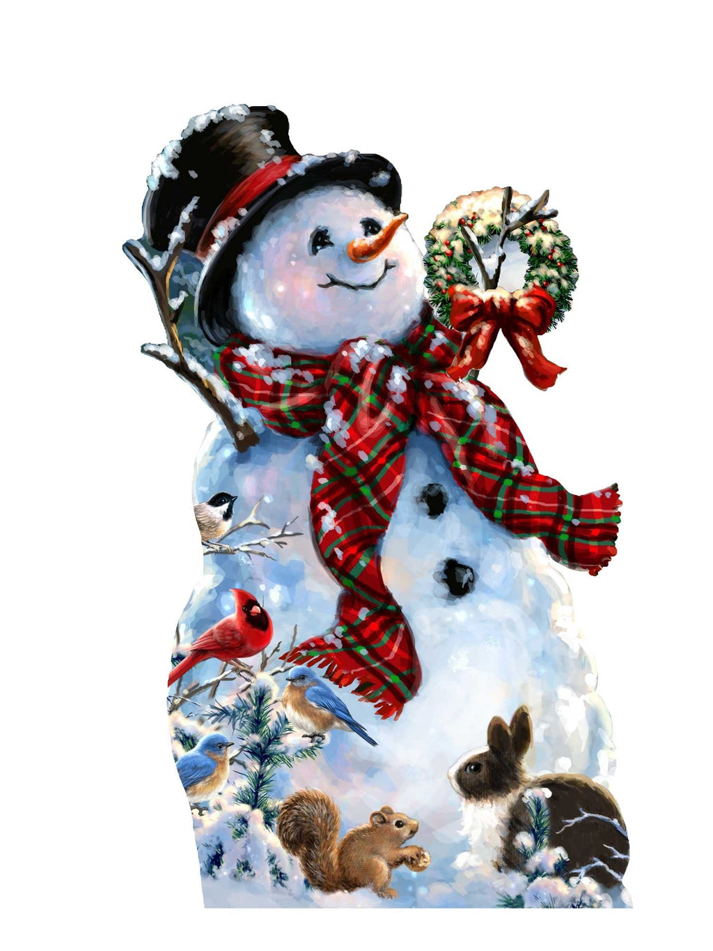 An Old-fashioned Christmas Outdoor Scene by D. Gelsinger - Christmas Santa Snowman Decor - 8461018F-1563