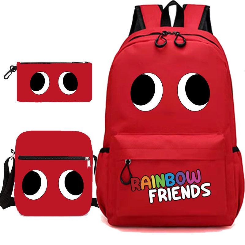 Rainbow Friends Game Pencil Three-piece Set Elementary School Students' Schoolbags