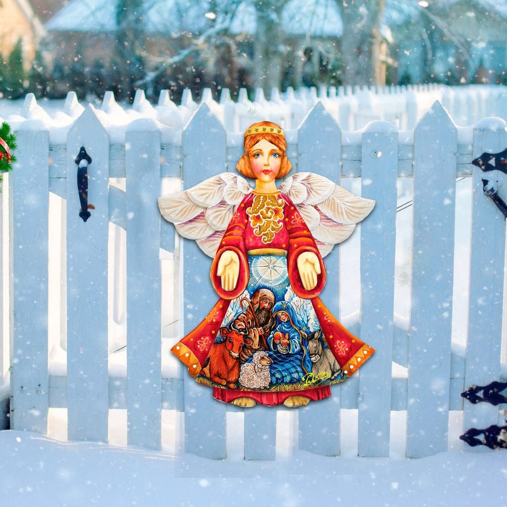 Nativity Christmas Angel Nativity Door Decor by G. DeBrekht - Nativity Holiday Decor - 8152722H