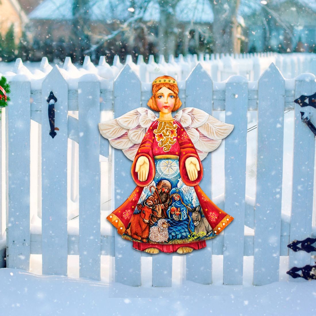 Nativity Christmas Angel Nativity Door Decor by G. DeBrekht - Nativity Holiday Decor - 8152722H