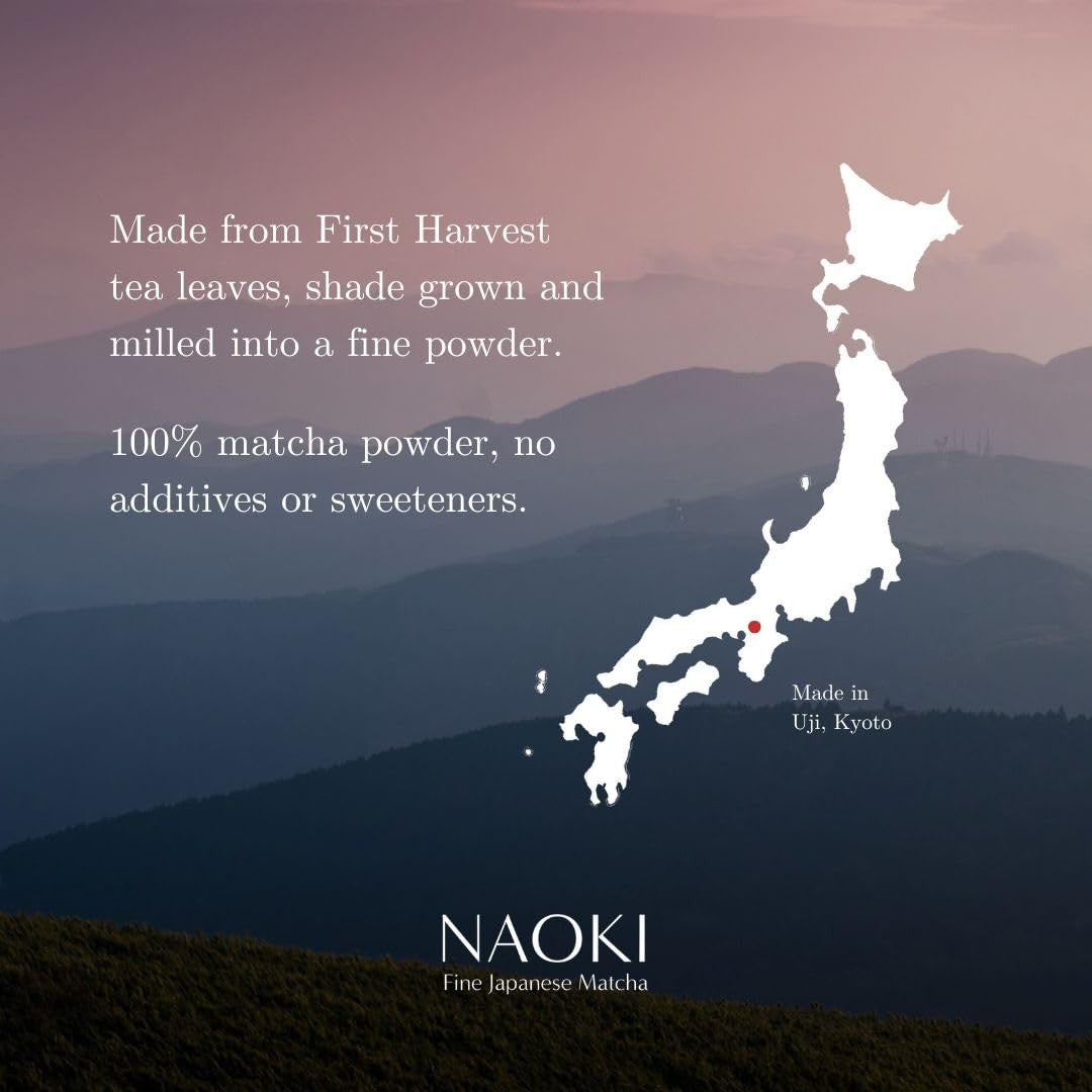 Naoki Matcha Superior Ceremonial Blend – Morning Focus Drink for Remote Workers and Creatives in 100g Tin