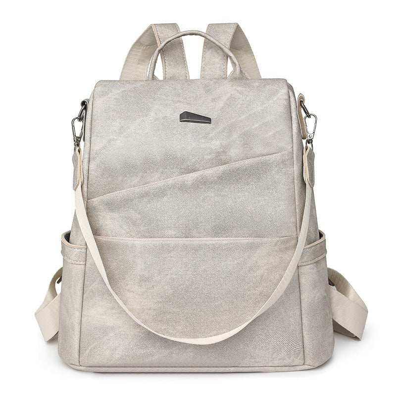 Women's Soft Leather Backpack Bag Leisure Commute Simple Travel Schoolbag