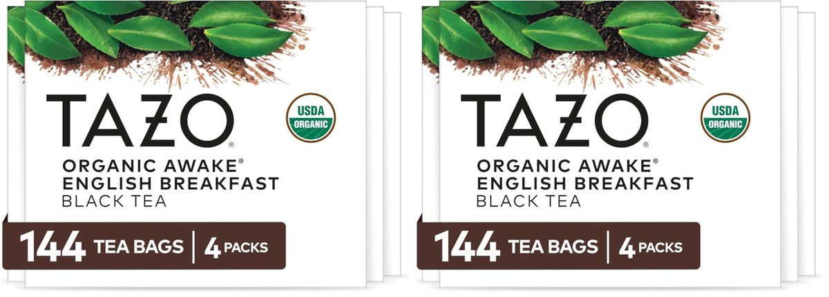 TAZO Organic Awake English Breakfast Black Tea – Remote Work Caffeine Alternative, Organic Black Tea with Darjeeling for Sustained Focus