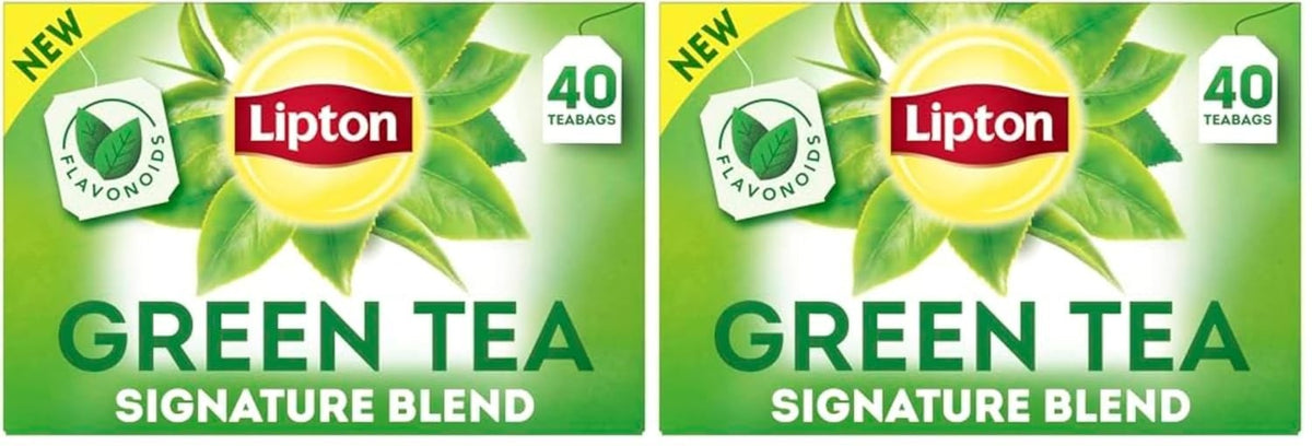 Lipton Signature Blend Green Tea Bags – Home Office Focus Drink, Low Caffeine for Afternoon Work