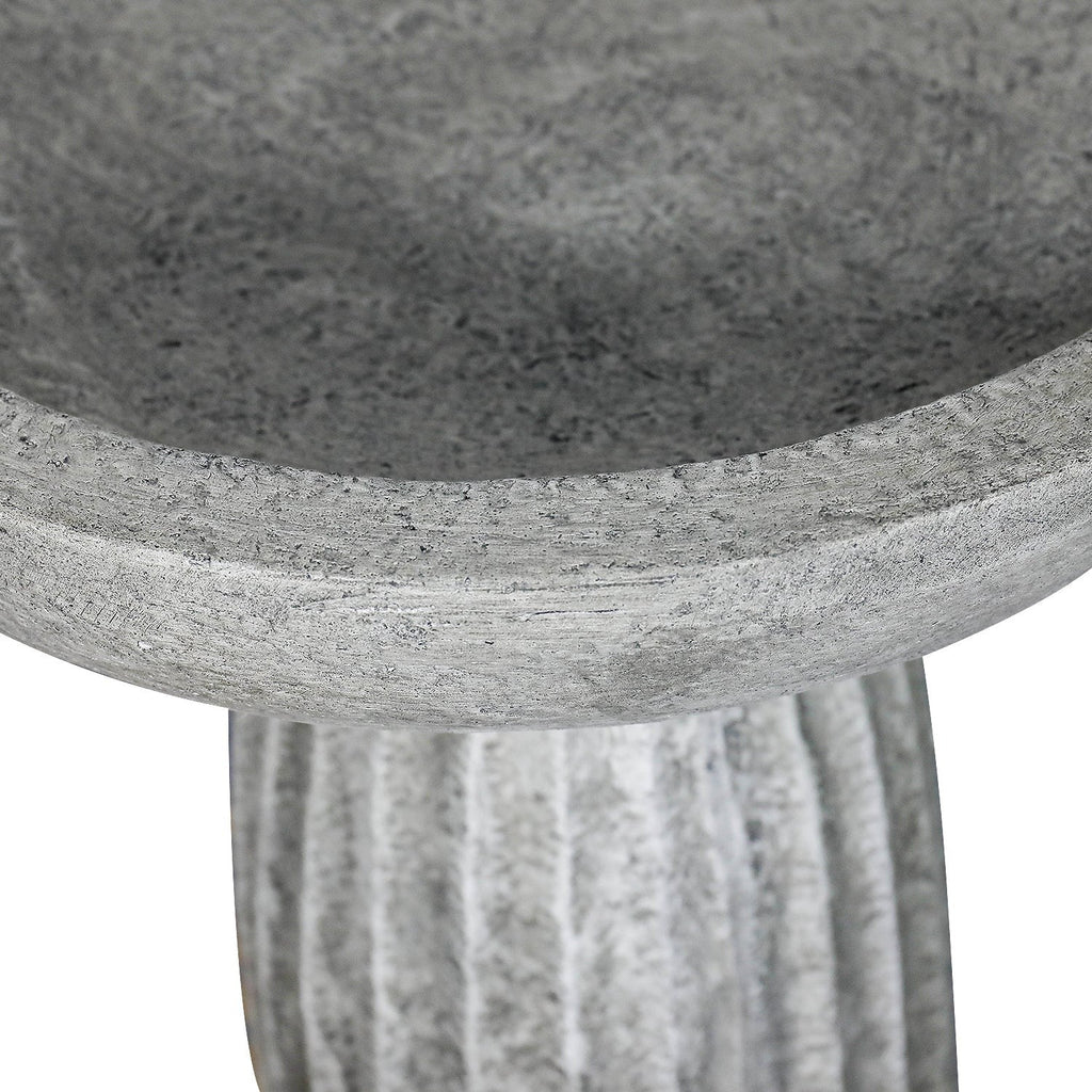 Concrete Bird Bath for Garden Fluted Flare 24 Inch