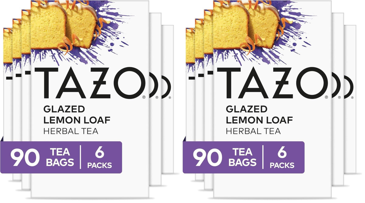 TAZO Glazed Lemon Loaf Herbal Tea – Calming Evening Brew for Bath Time and Mindful Moments, 90 Count