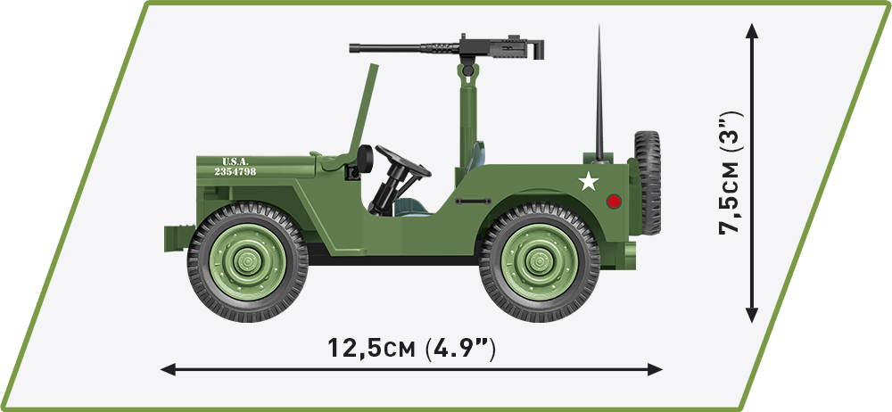 COBI 2399 American off-road car Willys MB - World War II(91 pcs)