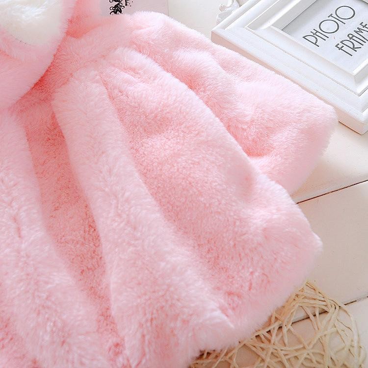 Newborn Baby Girls Fur Winter Warm Coat Cloak Jacket For Girls In With Cozy and Warm Material