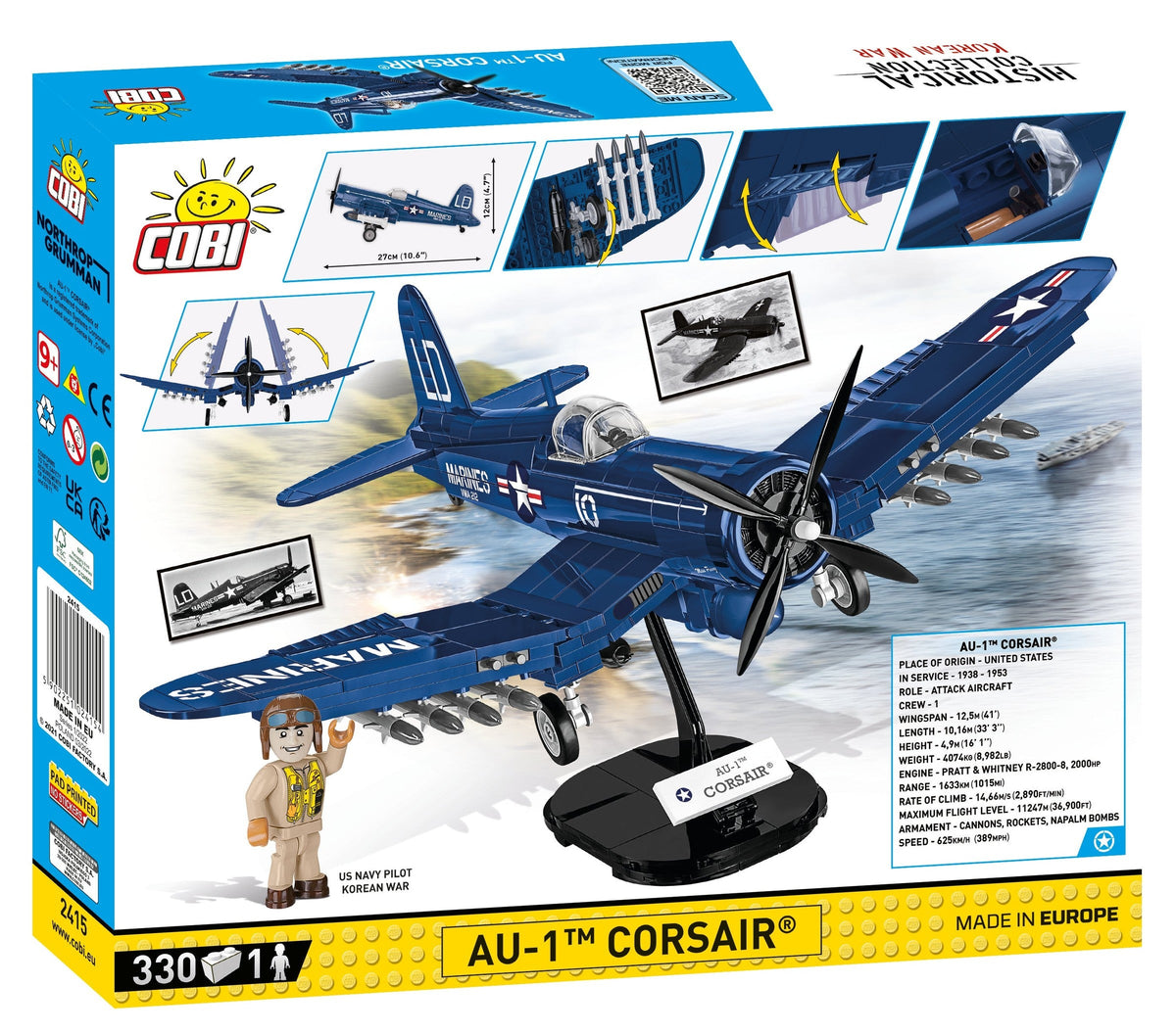 Cobi 2415 Korean War Vought AU-1 Corsair (325PCS)