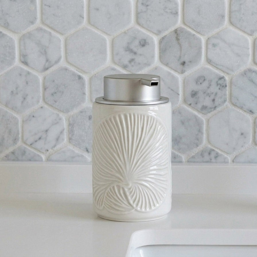 Ceramic Foaming Soap Dispenser - Morning White