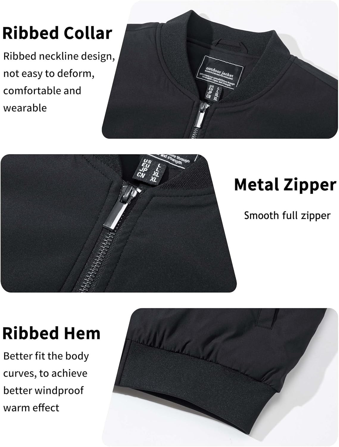 7DAY'S Men's Bomber Jackets Thermal Quilted Jacket Water Resistant Warm Winter Coats