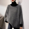 Turtleneck Sweater Loose-fitting Outerwear-style Laid-back Knit Womens Bottoming Shirt
