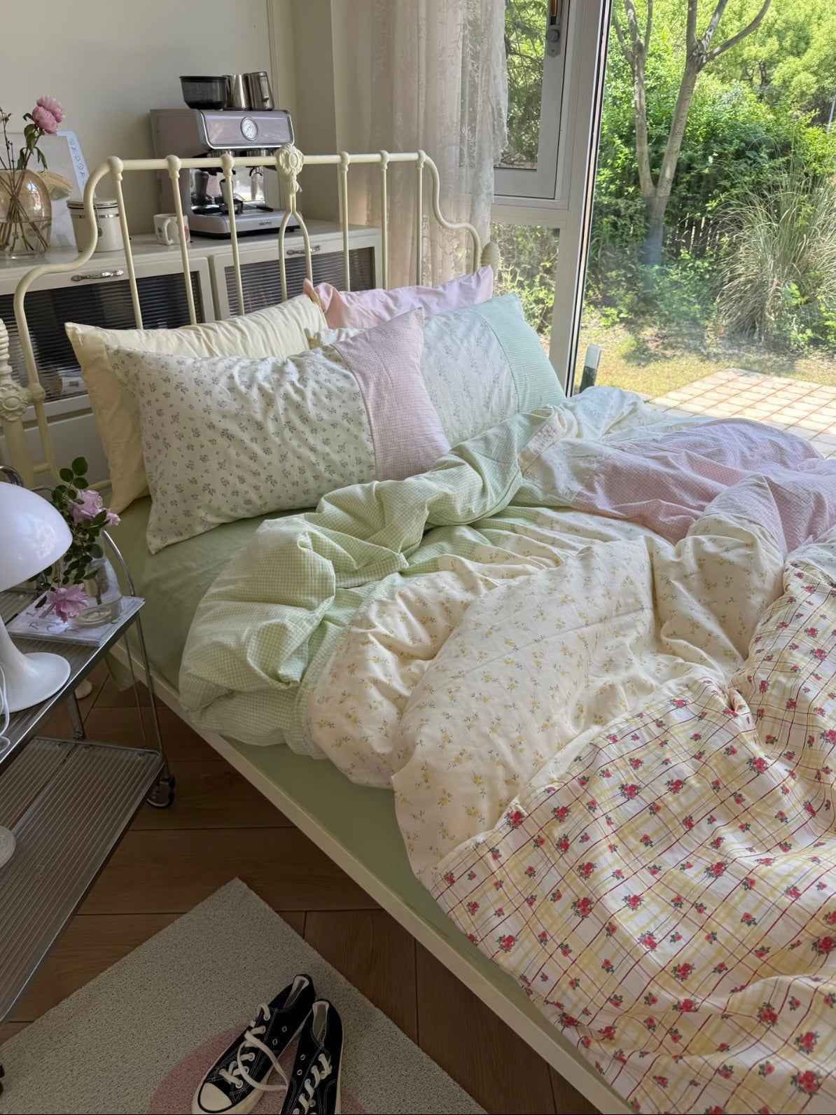 Spring Green Floral Duvet Cover Set