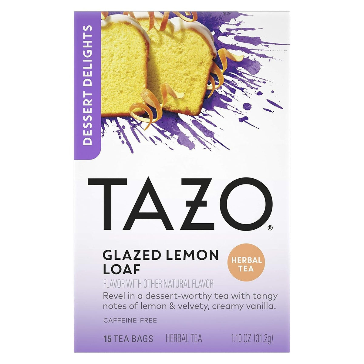 TAZO Glazed Lemon Loaf Herbal Tea – Cozy Holiday Stocking Stuffer for Tea and Dessert Fans
