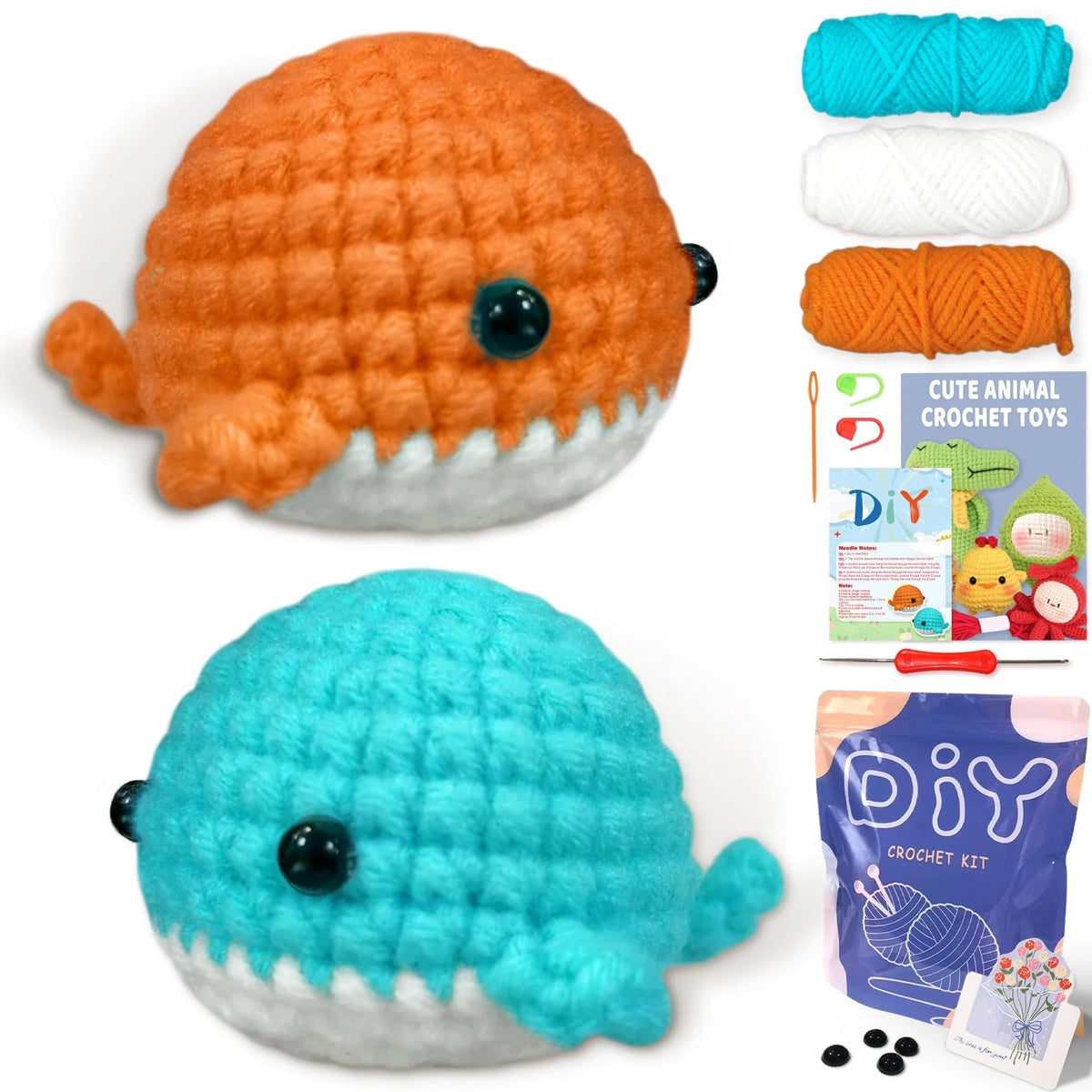 Animal sery Crochet Kit for Beginners Crochet Starter SET ,DIY Crochet Kit For Beginners,Crocheting Knitting Kit Step-by-Step