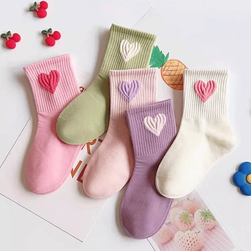 Girls Mid Calf Socks 5 Pairs Quick Dry Athletic 1-14 Years