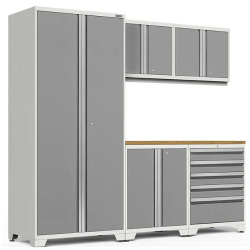 NewAge | Pro Series 6 Piece Cabinet Set with Tool Drawer, Base, Wall Cabinet and Locker