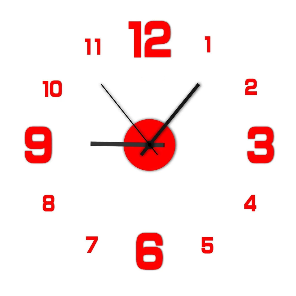 Frameless DIY Wall Clock Silent Acrylic Living Room Decal