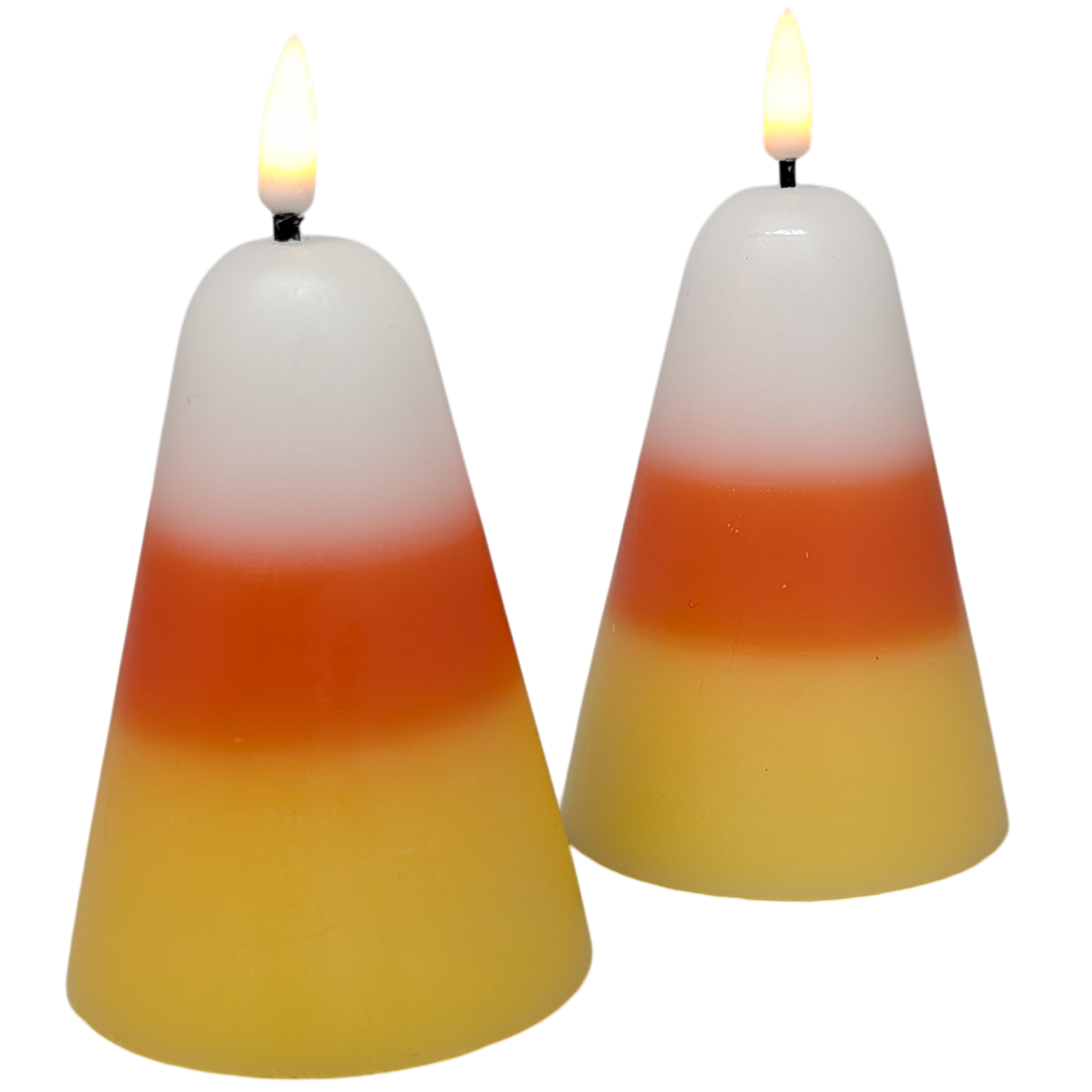 Candy Corn B/O Lighted Wax Candles - 2 Piece Set - Halloween
