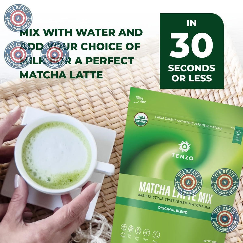 Tenzo Organic Cafe Matcha Latte Mix – Premium Authentic Japanese Tea for High-End Beverage Counters