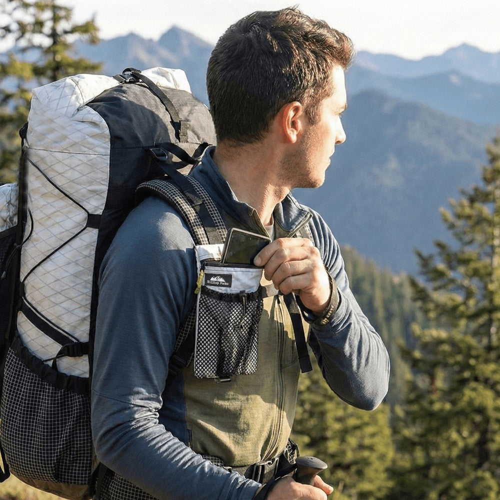 Cell Phone Pouch for Backpack Shoulder Strap (with Zipper)