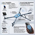 Foldable Magnetic Laptop Stand ABS Plastic Portable Adjustable Stand Heat Dissipation Holder for Smart Phone Tablet Notebook