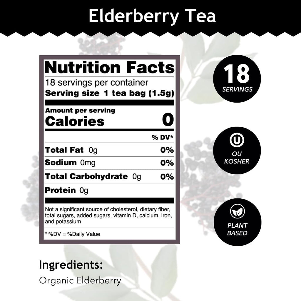 Buddha Teas Elderberry Herbal Tea Box – Elegant Housewarming and Holiday Present for Tea Lovers