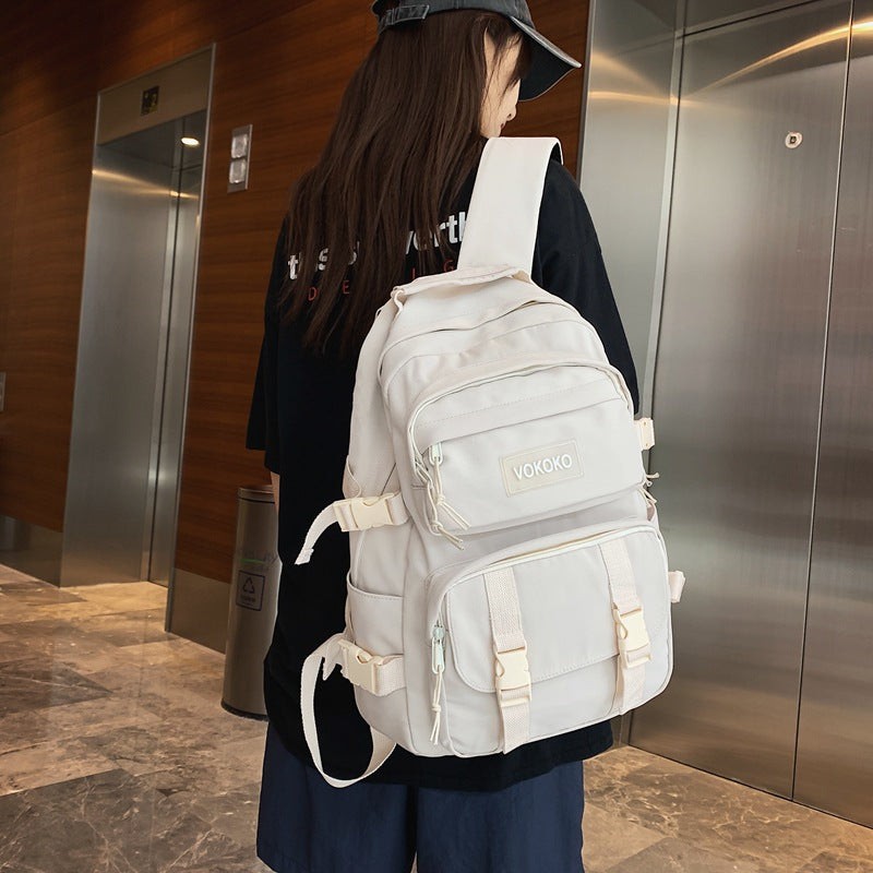 Campus Large Capacity Fashion Men's Backpack Ins New Trendy Small Canvas Mini Backpack Women's And Girls Anti-theft Shoulder Bag And School Bag For Teenager Girls