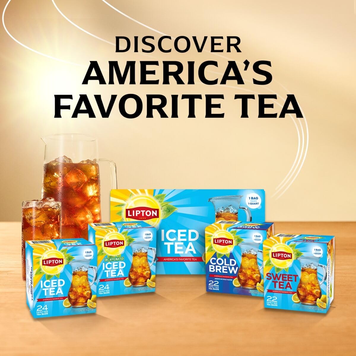 Lipton Southern Sweet Iced Tea Bags – Calorie Free Family Brew for Guilt-Free Afternoon Tea Rituals, 132 Bags