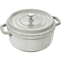 Zwilling J.A. Henckels Staub® 1003439 Round Enameled Cast Iron Dutch Oven, 4 qt, White Truffle, with Cover, Induction Ready
