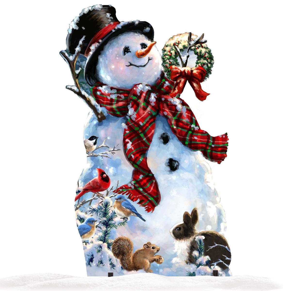 An Old-fashioned Christmas Outdoor Scene by D. Gelsinger - Christmas Santa Snowman Decor - 8461018F-1563