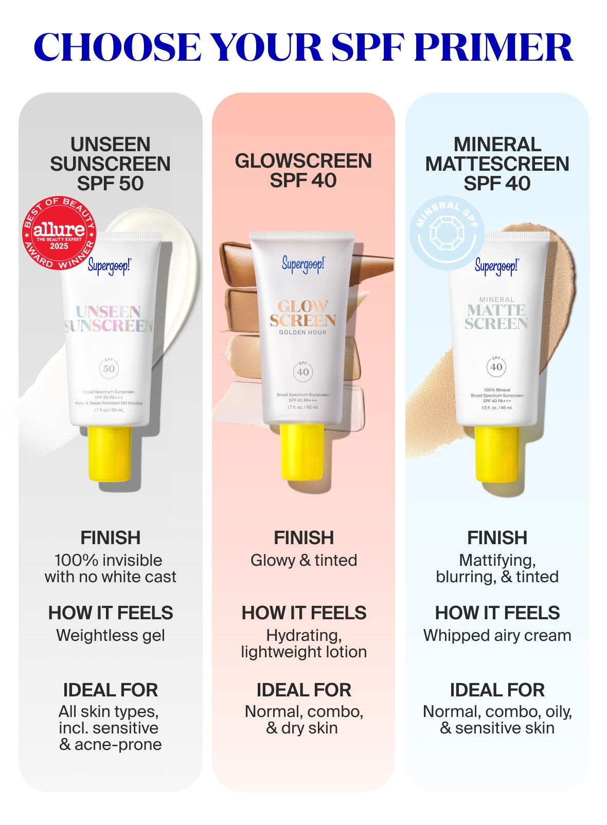 Unseen Sunscreen SPF 50 Trio