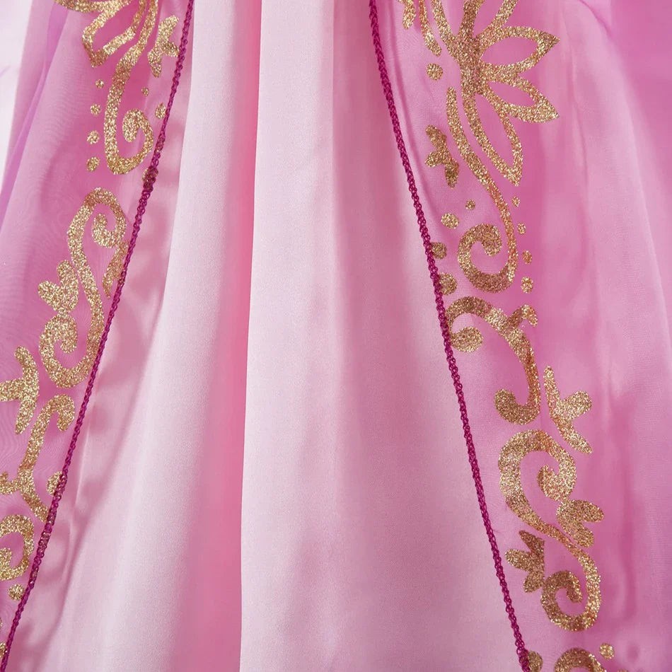 Long Hair Princess Halloween Dress Kids Cosplay Party Outfit