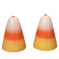 Candy Corn B/O Lighted Wax Candles - 2 Piece Set - Halloween