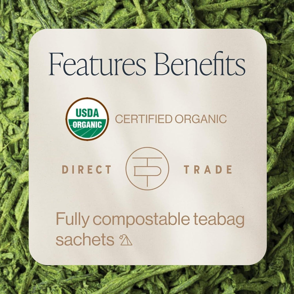 Rishi Tea Matcha Super Green – Versatile Brew for Backyard & Picnics, Refrigerator-Friendly Cold-Brew Matcha Sachet